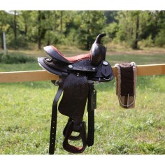 Selle western enfants cuir décorée Valley Miles 10 et 12...
