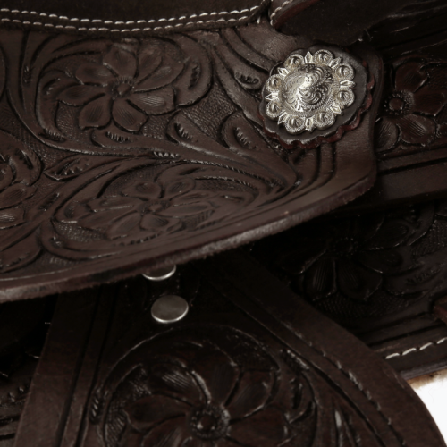 Selle western enfants cuir décorée... Selle western enfants cuir décorée...