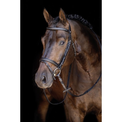 Cabezada de cuero de vaca con strass HKM