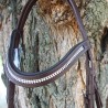 Briglia snaffle combinata in pelle e strass