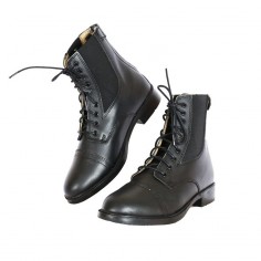 Botas de montar de cuero con cordones y cremallera DMH