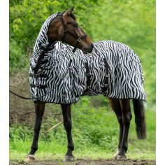 Fliegendecke mit Halsteil Zebra HKM mit Bauchlatz 2