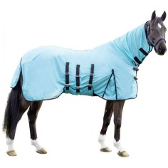 Fliegendecke mit Halswärmer dreifach befestigt DMH-Reiten